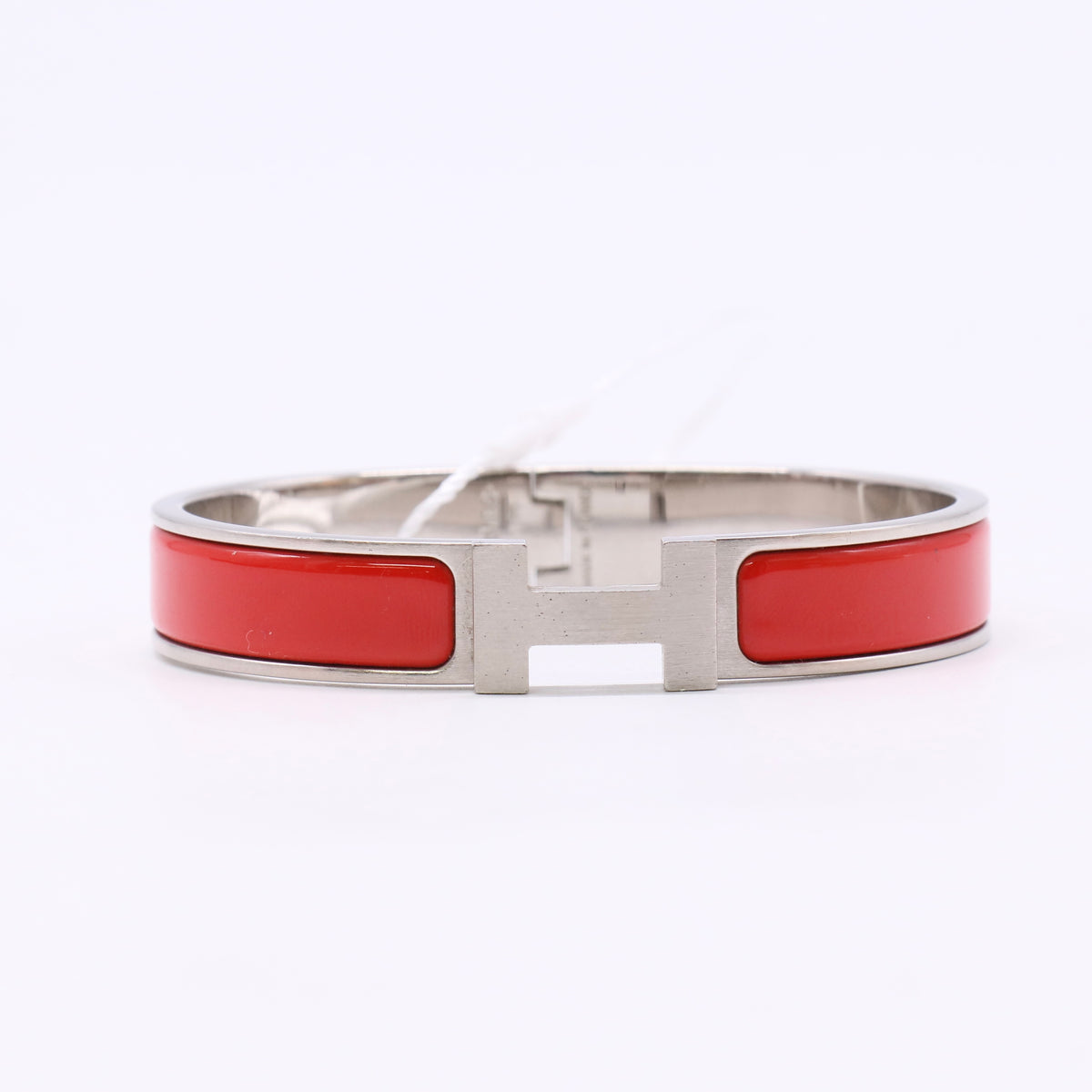 Hermes Clic H Bracelet Enamel Red PHW Twins LDZ1332
