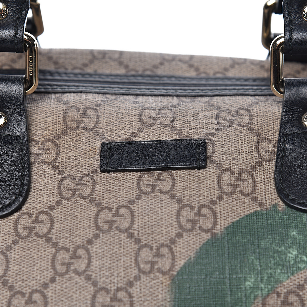 Flag Boston Bag GG Coated Canvas Medium Twins