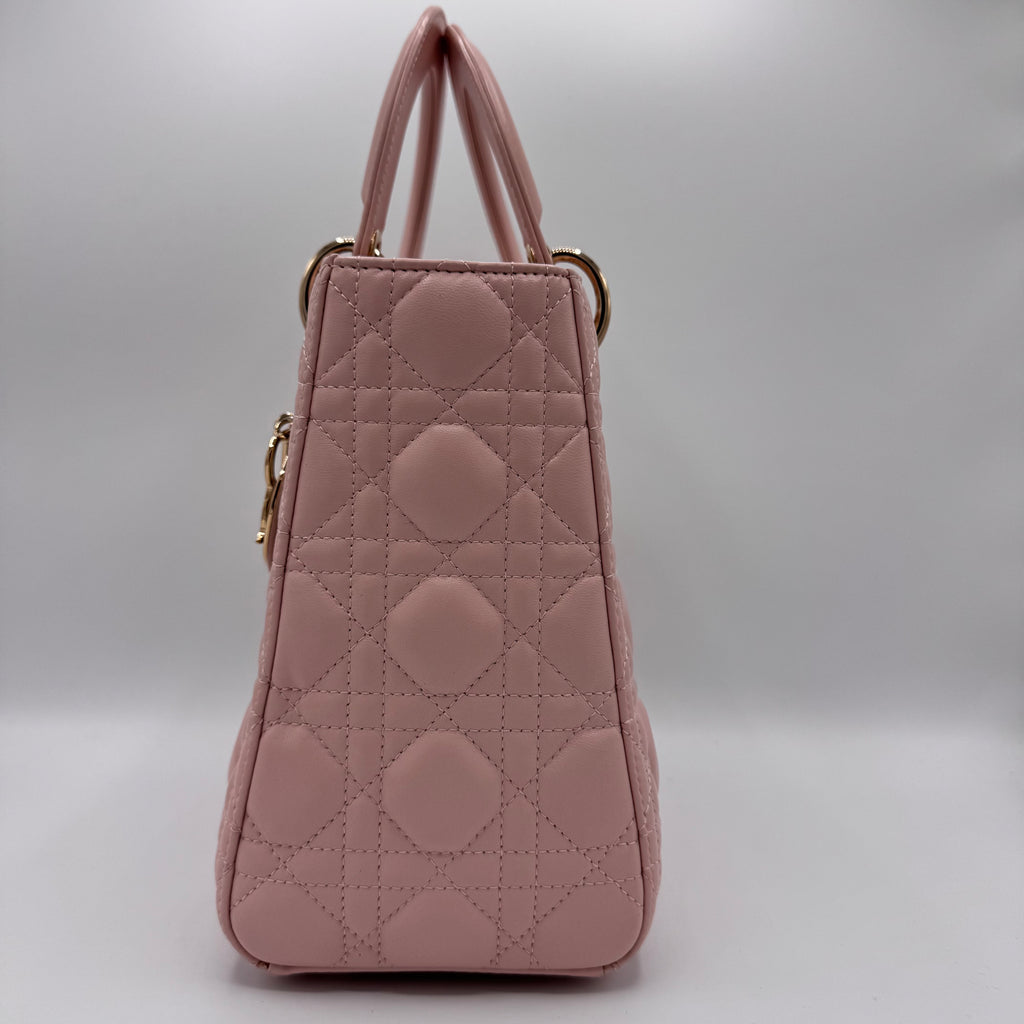 Christian Dior - Pearly Lambskin Cannage Lady Dior Lotus