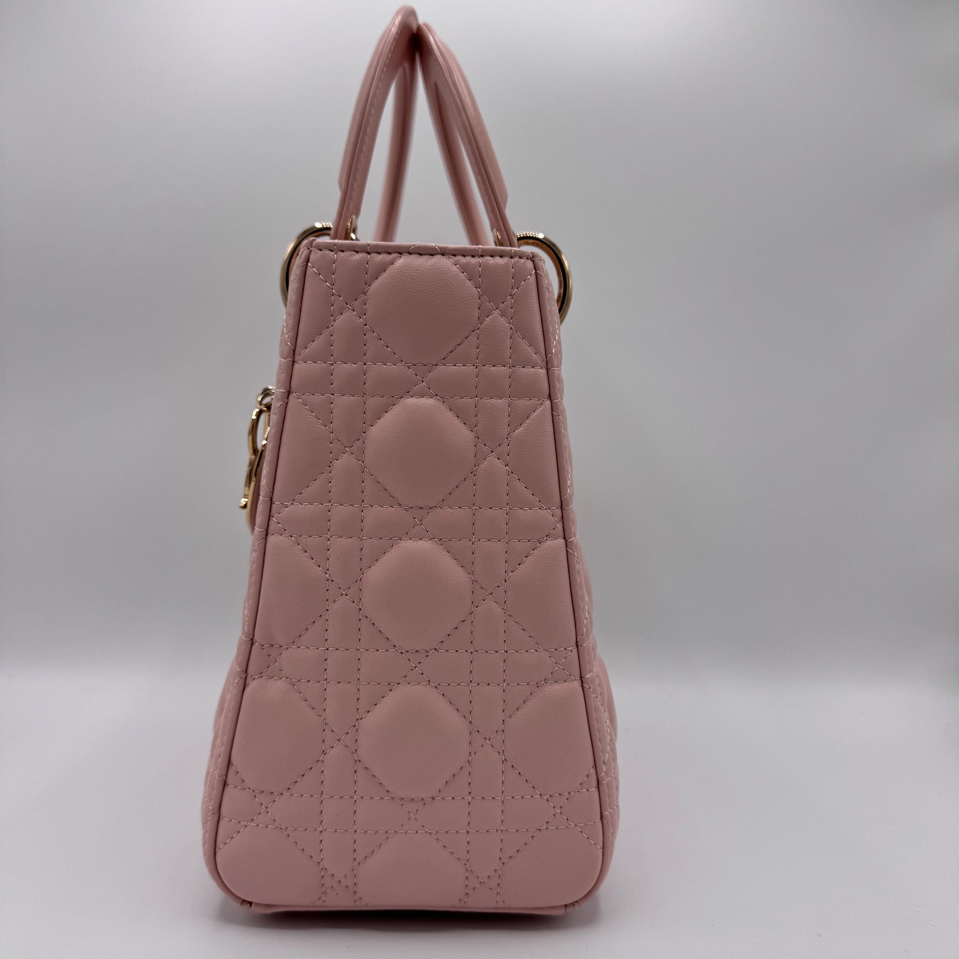 Christian Dior - Pearly Lambskin Cannage Lady Dior Lotus