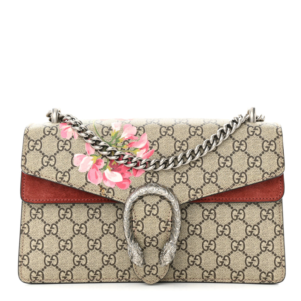 GG Supreme Monogram Blooms Small Dionysus Shoulder Bag Beige Multicolor Dry Rose