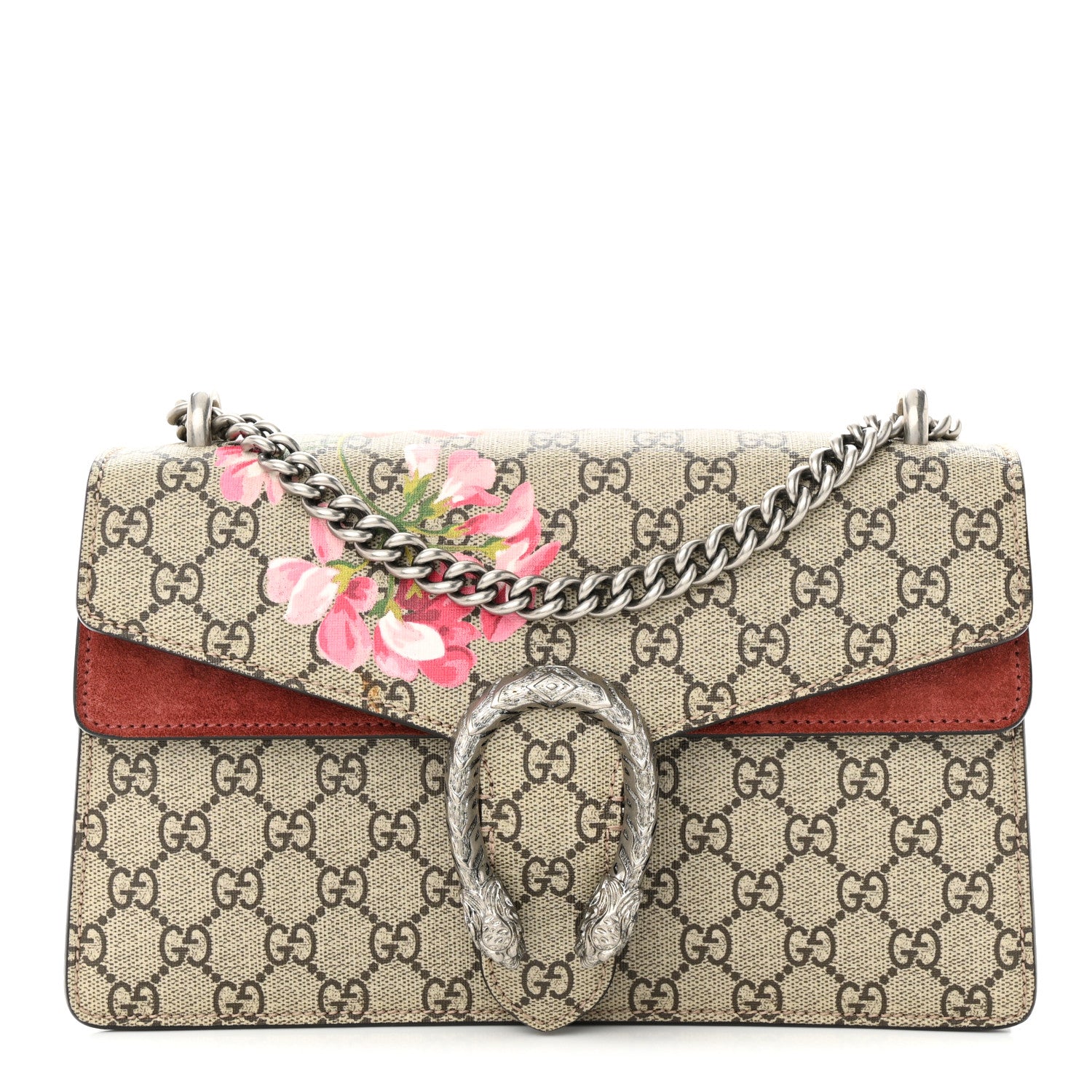 GG Supreme Monogram Blooms Small Dionysus Shoulder Bag Beige Multicolor Dry Rose