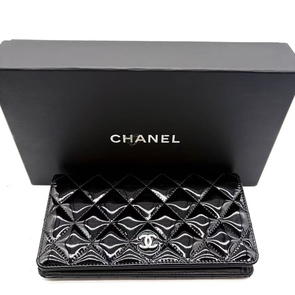 Quilted Patent Leather Wallet