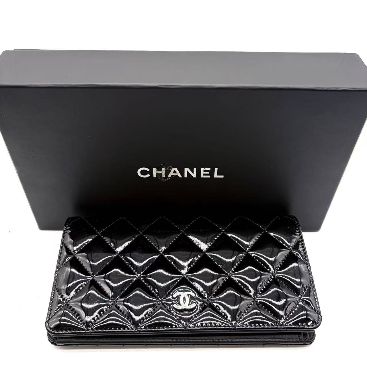 Quilted Patent Leather Wallet