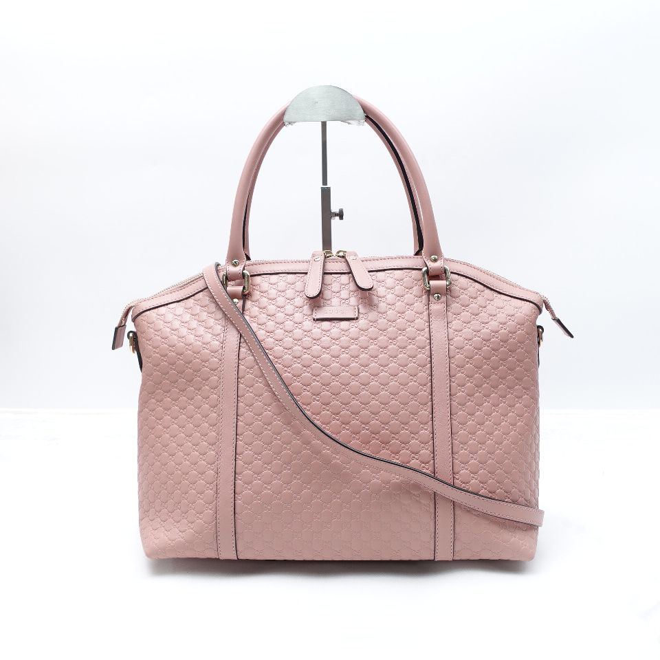 Pink Microguccissima Leather Top Handle Bag