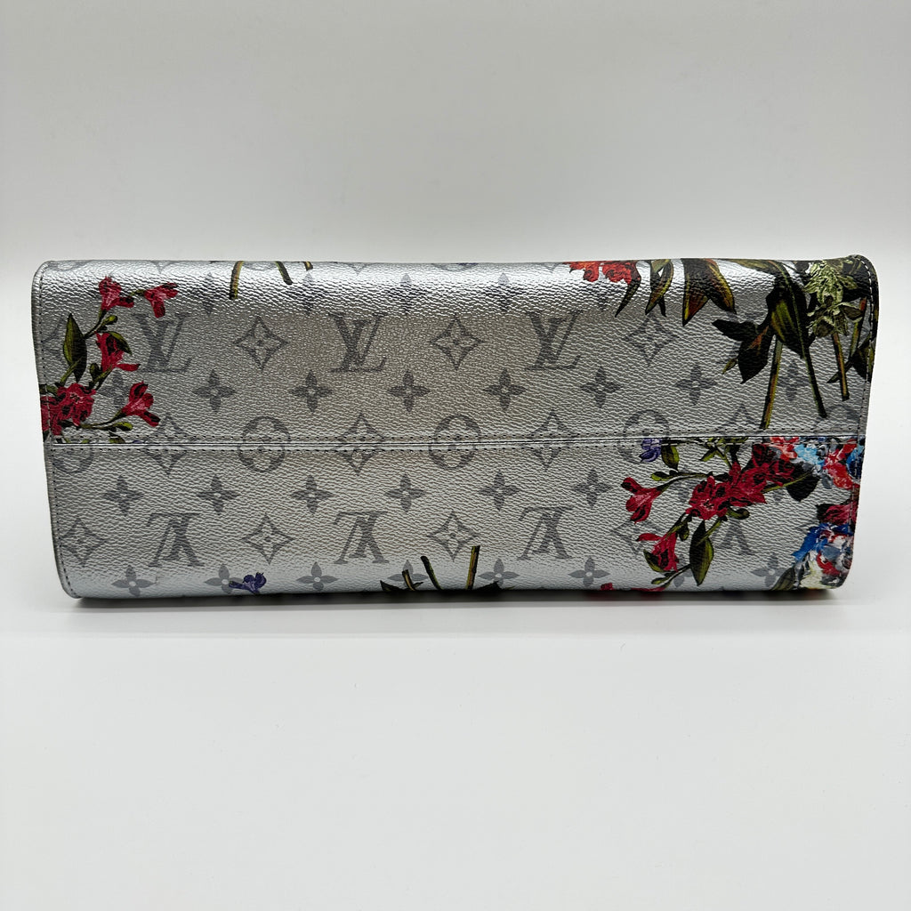 Metallic Monogram LV Garden OnTheGo MM Silver