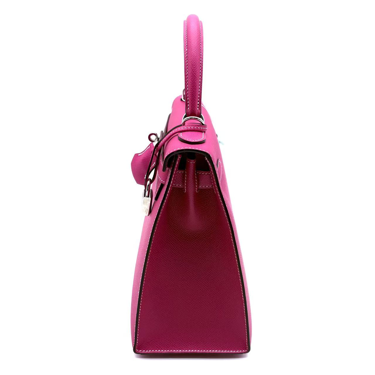 Kelly Handbag Rose Pourpre Epsom with Palladium Hardware 28