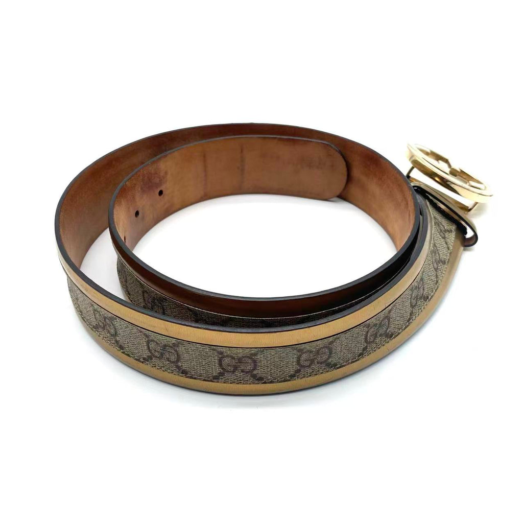 GG Canvas Canvas Belt  Brown