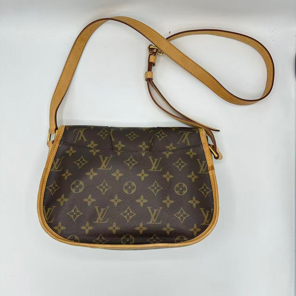Menilmontant PM Brown Monogram Leather Crossbody Bag