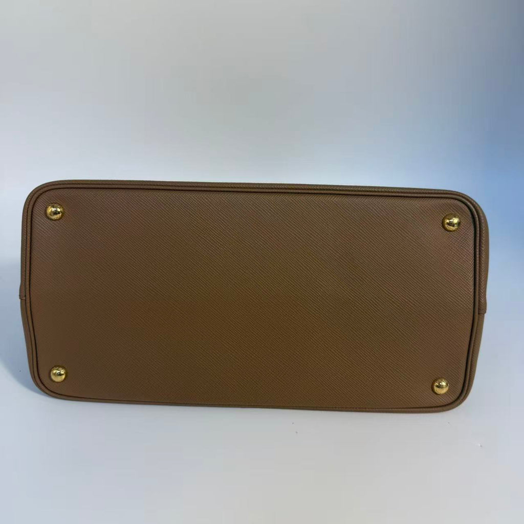 Saffiano Cuir Medium Double Bag Cannella Turchese twins