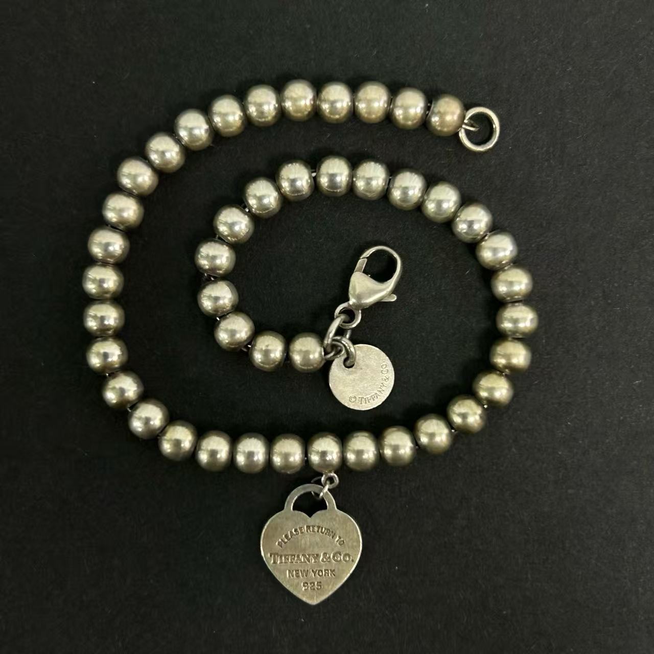 Tiffany & Co Enamel Heart Tag Bead Bracelet twins LDJ4288