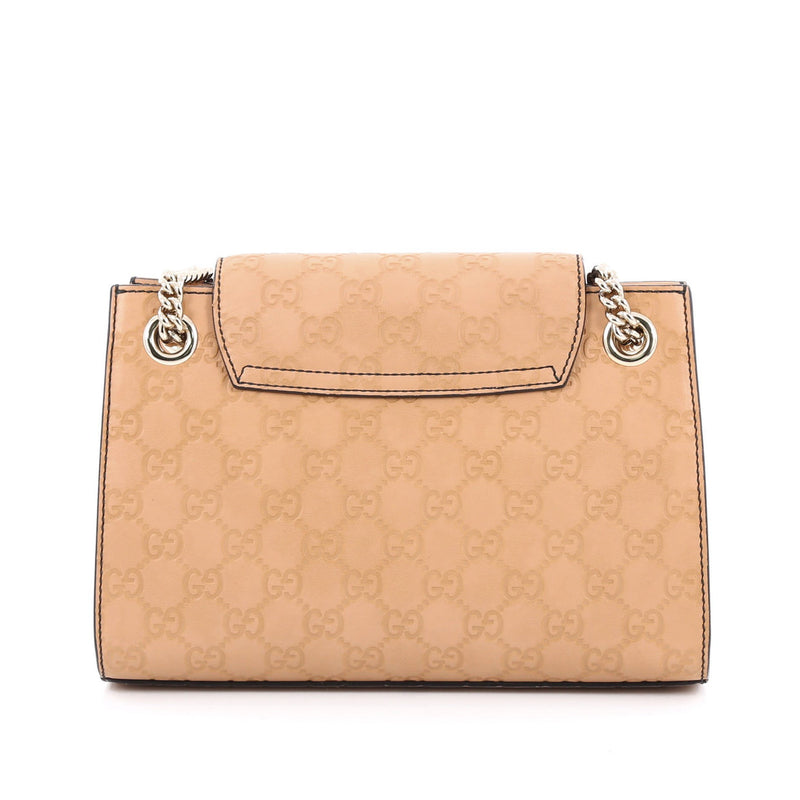 GUCCI Guccissima Small Emily Chain Shoulder Bag Camelia