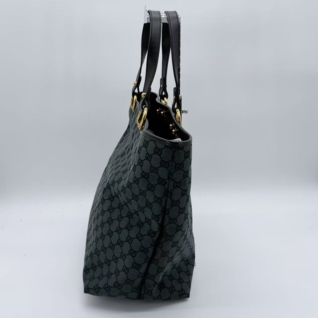 Green GG Canvas Tote Dark green