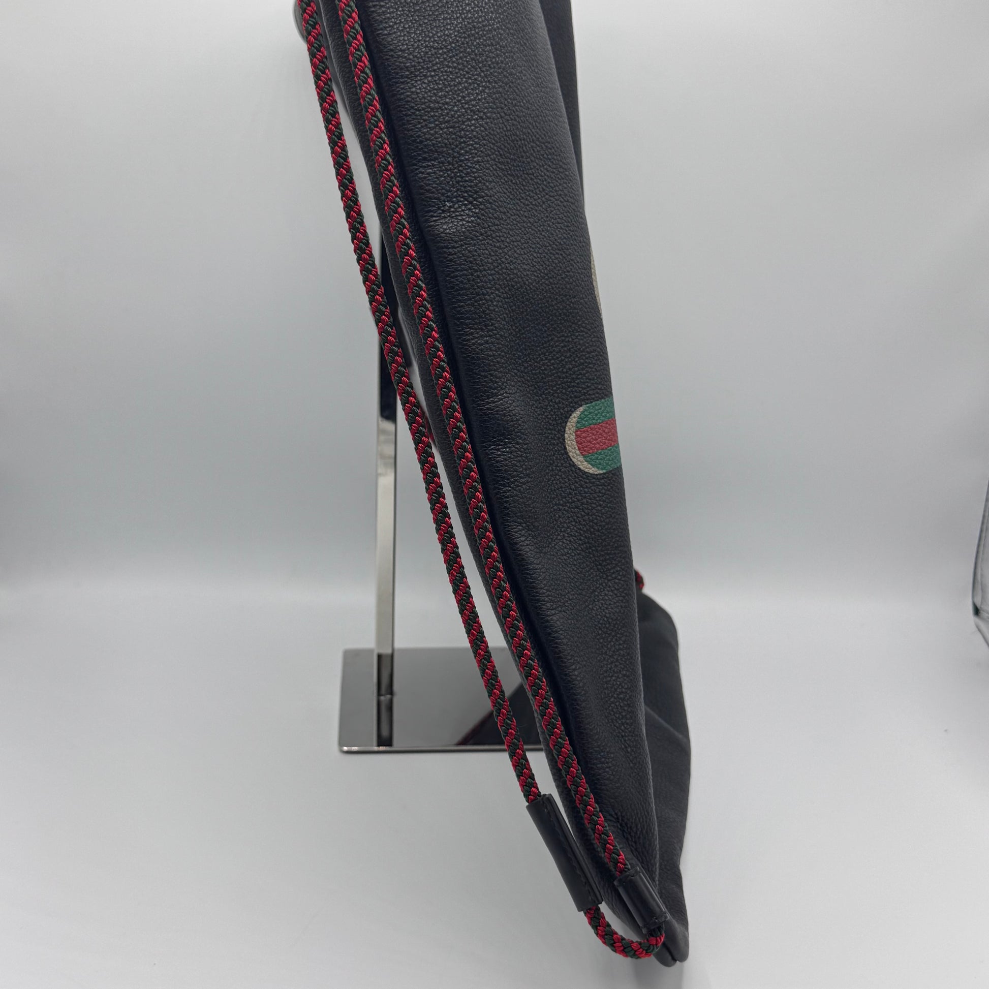 Gucci- Logo Drawstring Backpack Printed Leather