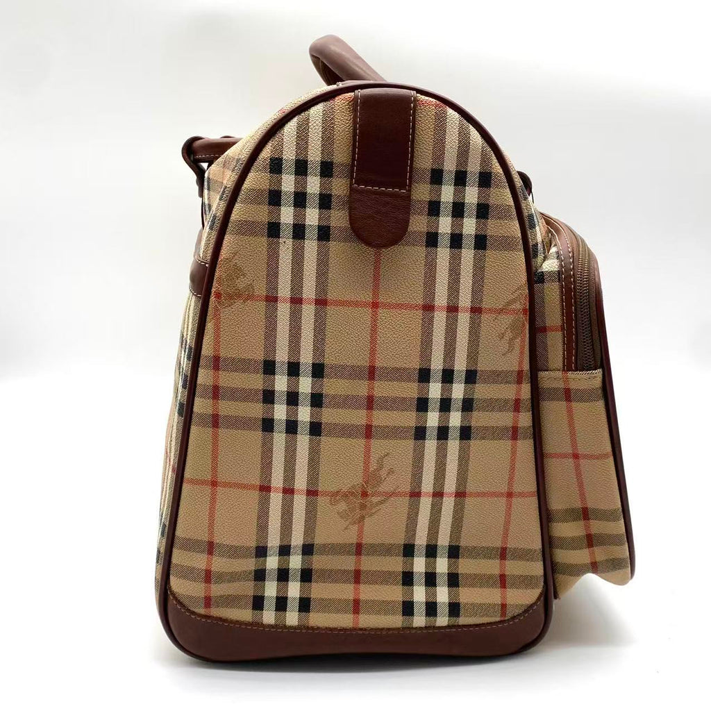 Burberry Haymarket Check Duffle Travel Bag
