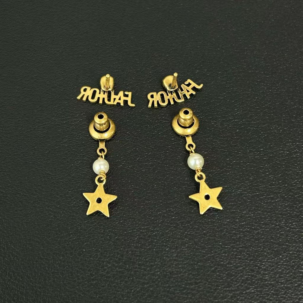 Dior J'adior Earrings Gold-tone Metal Pearl Twins LDJ4177