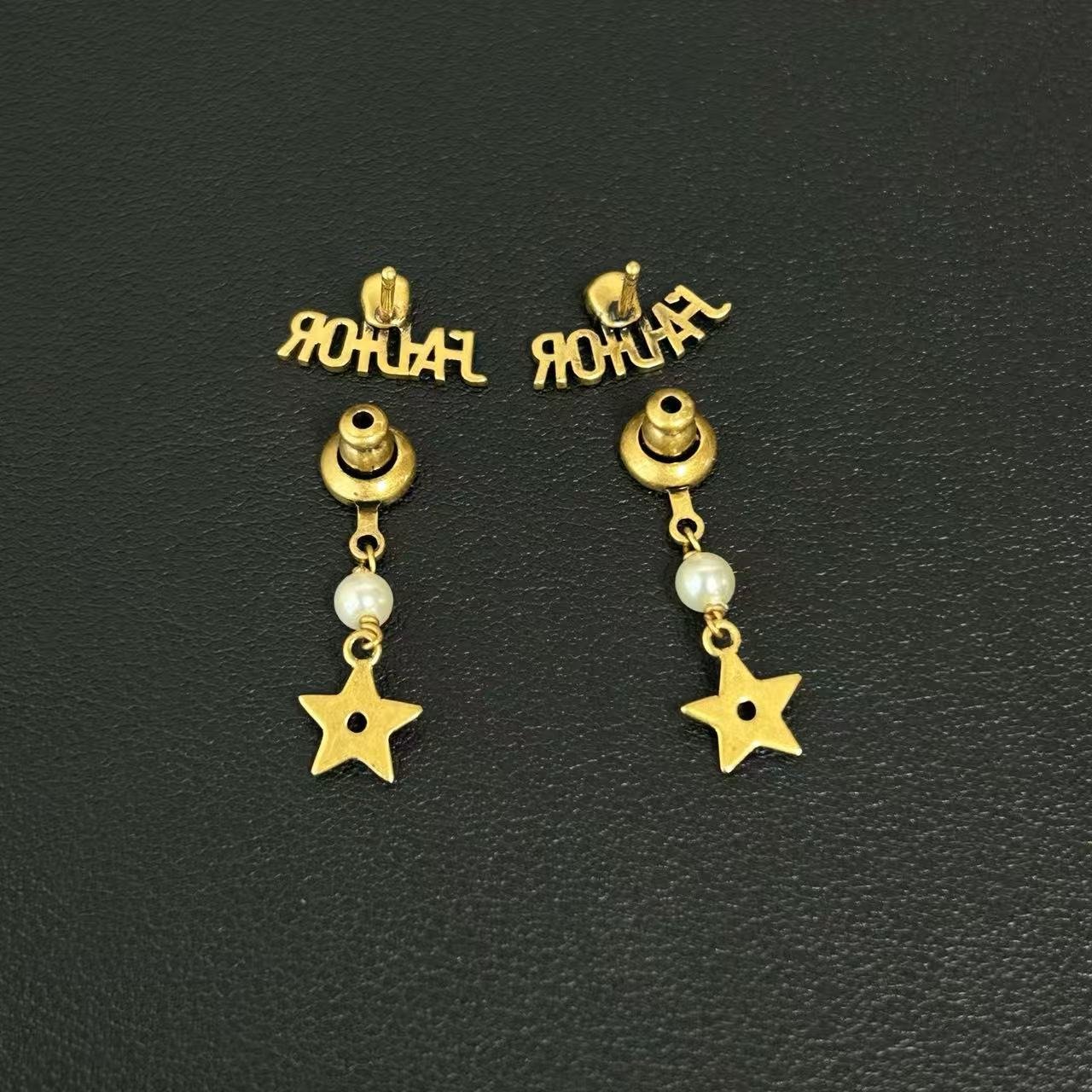 Dior J'adior Earrings Gold-tone Metal Pearl Twins LDJ4177