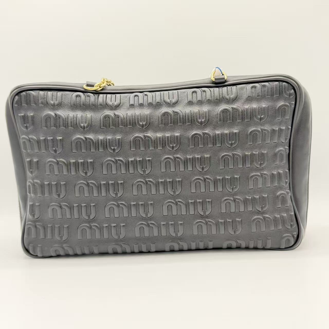 Softy Chain Camera Bag Logo Embossed Leather