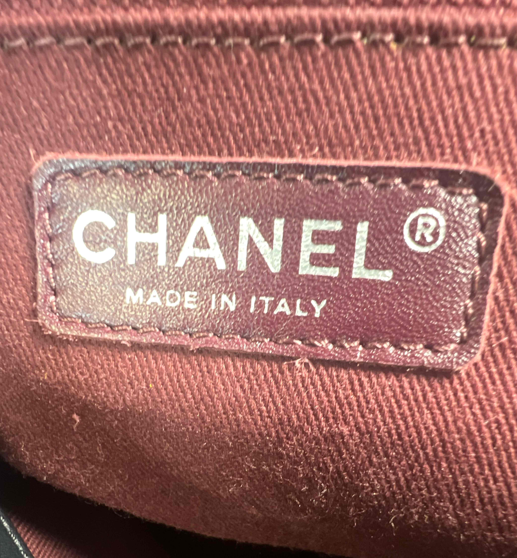 Chanel CC Charm Quilted Lambskin Patent Leather Tote Twins B24241