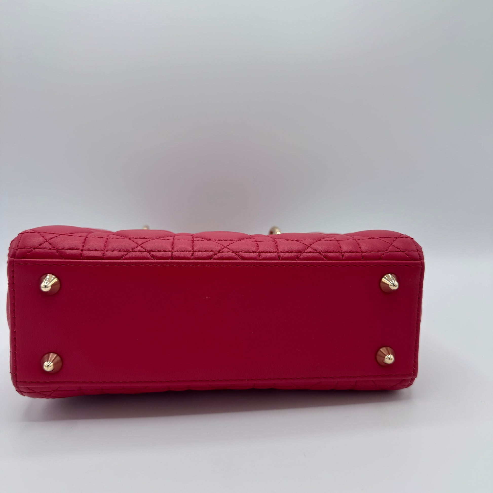 Christian Dior- Lambskin Cannage Small My ABCDior Lady Dior Red