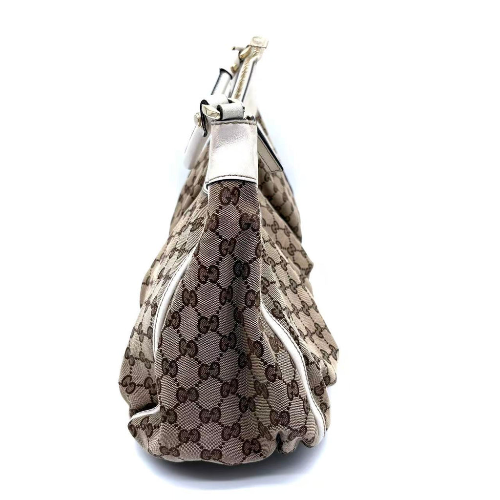 White Original GG Canvas D-Ring Abbey Shoulder Bag