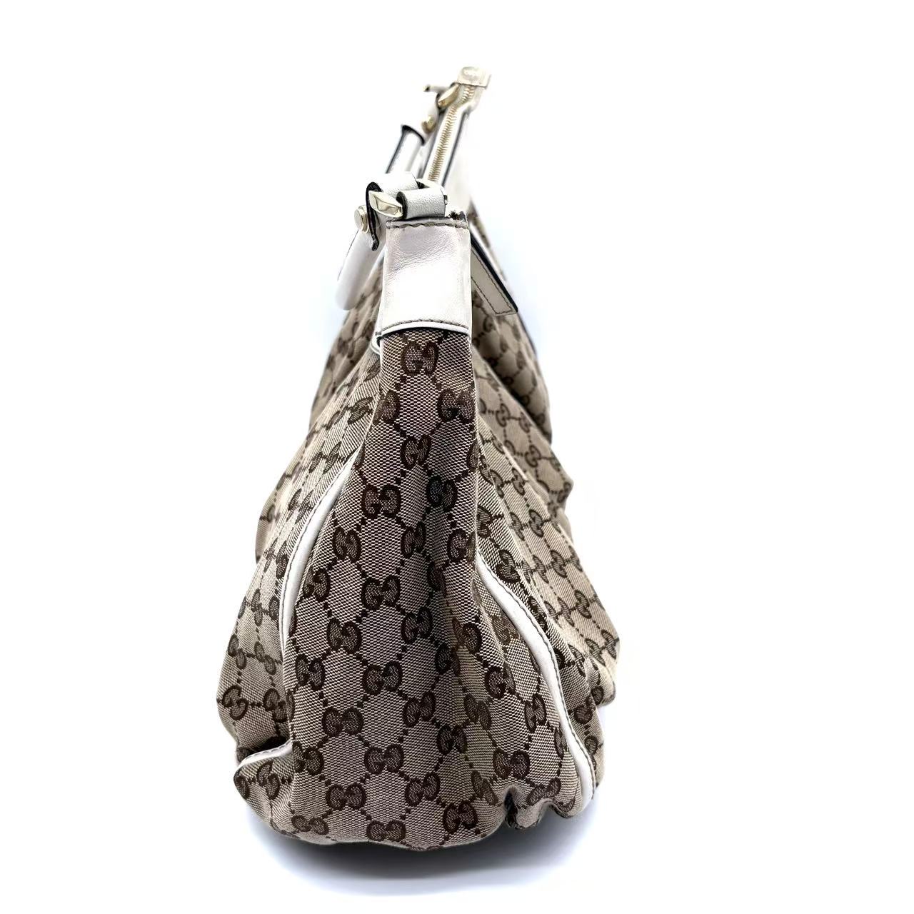 White Original GG Canvas D-Ring Abbey Shoulder Bag