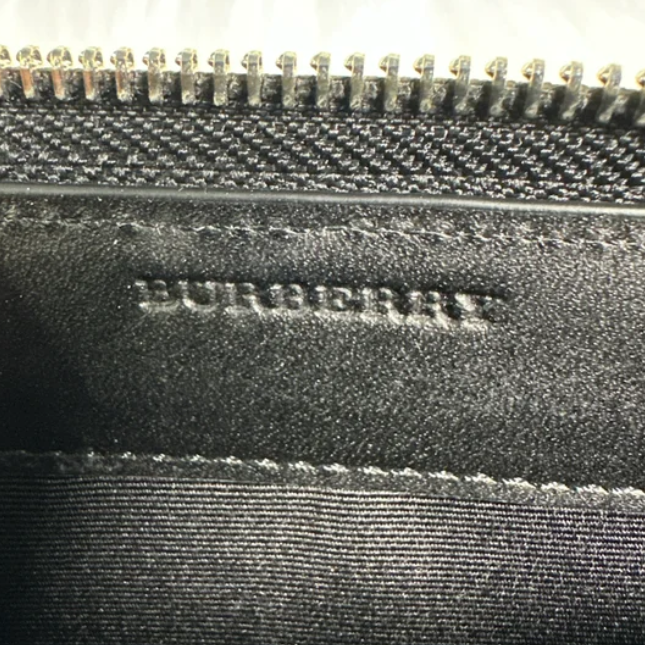 Burberry Charcoal London Check Zip Around Wallet Black W22431