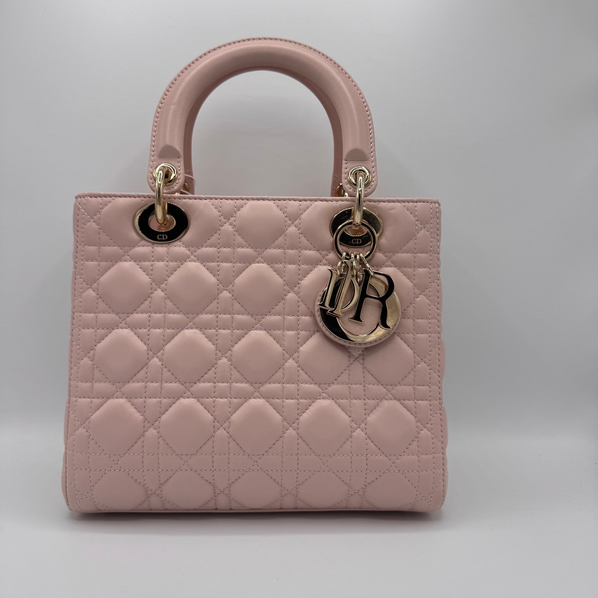 Christian Dior - Pearly Lambskin Cannage Lady Dior Lotus