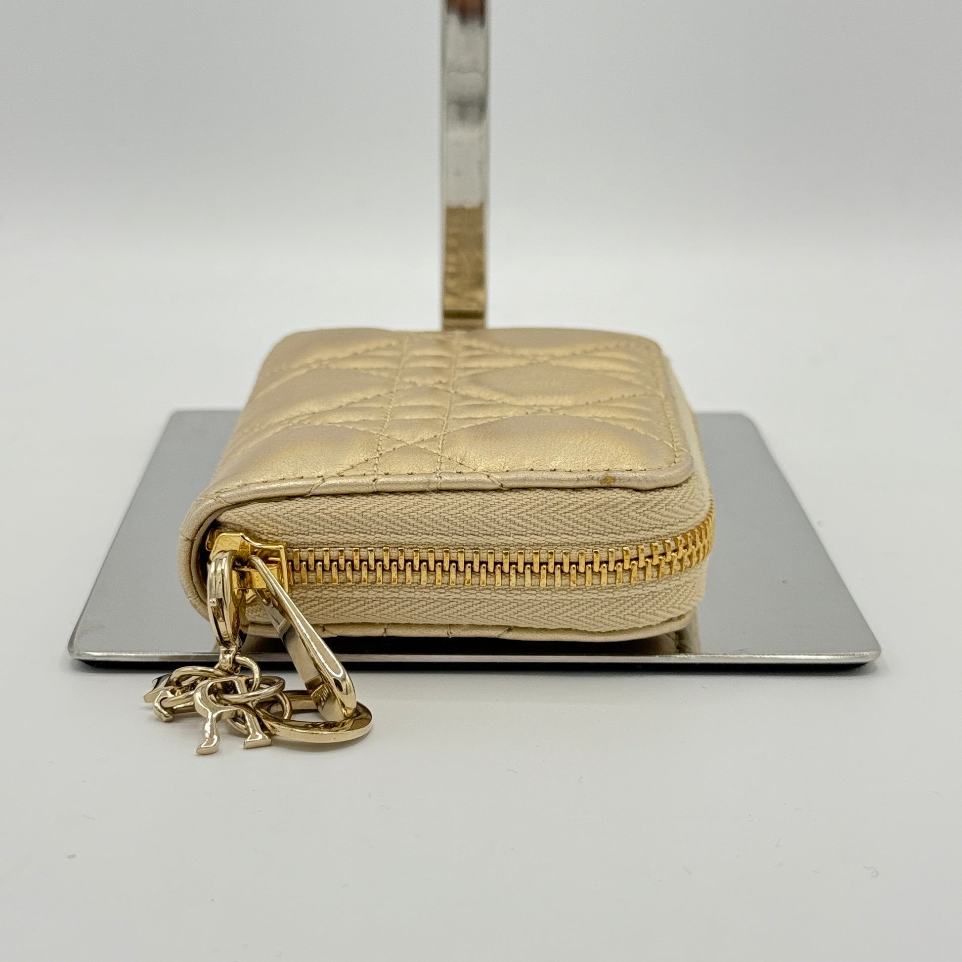 Small Lady Dior Voyageur Cannage Coin Purse