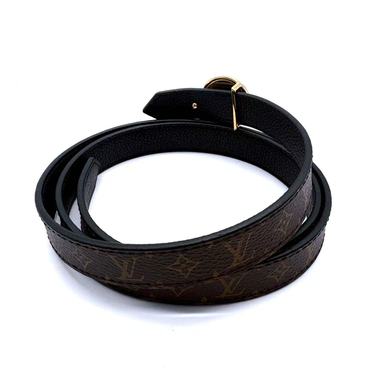 Monogram 20mm LV Circle Reversible Belt Black