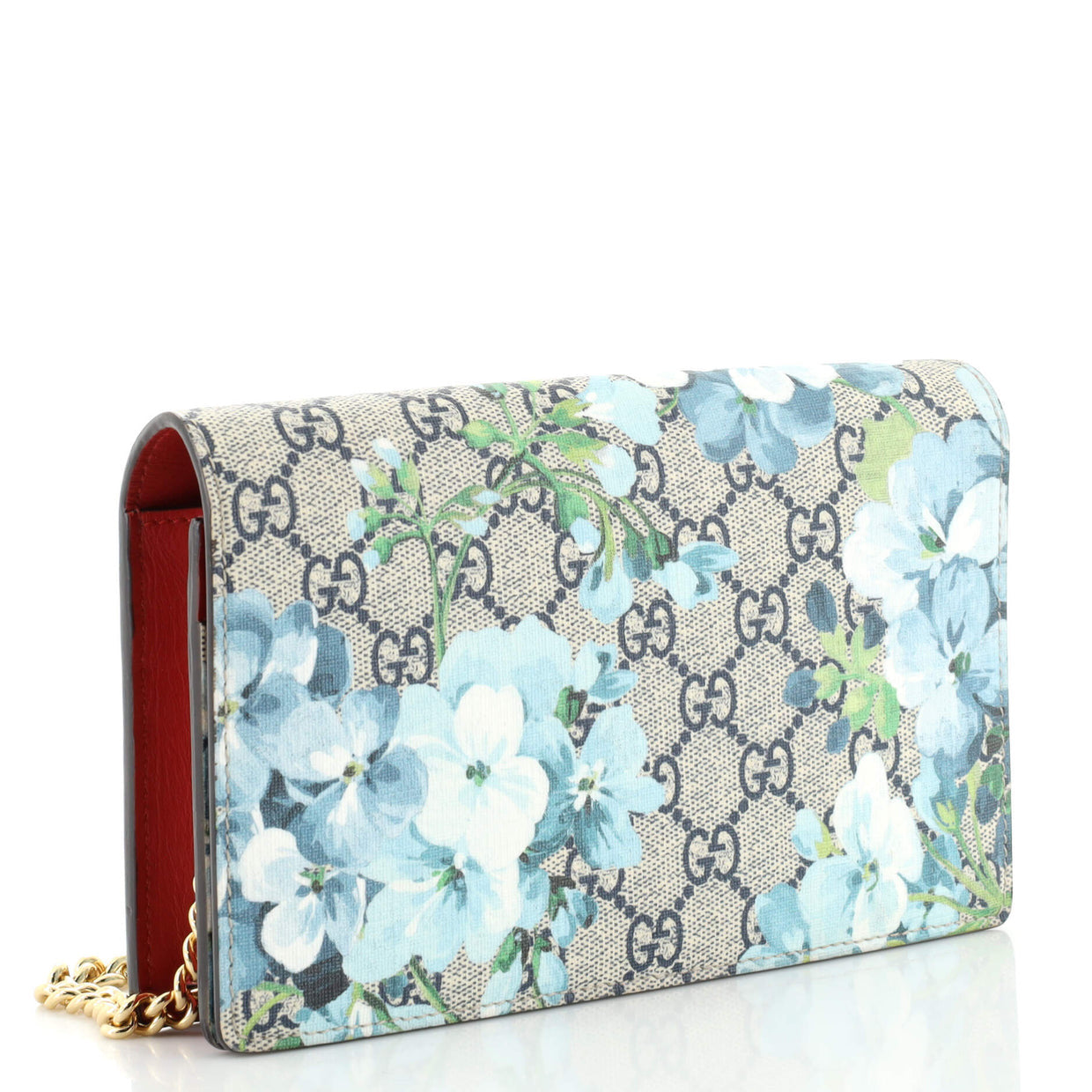 Chain Wallet Blooms Print GG Coated Canvas Twins