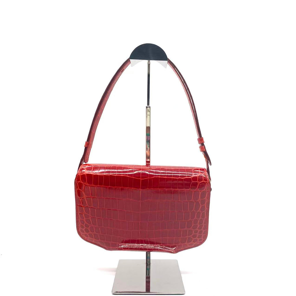 Cherche Midi Shoulder Bag Croc Red 18
