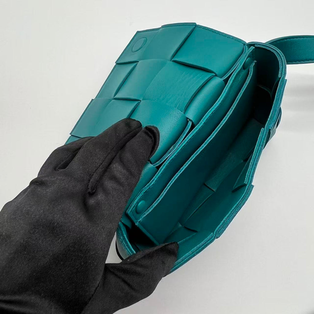 Cassette leather Handbag Blue