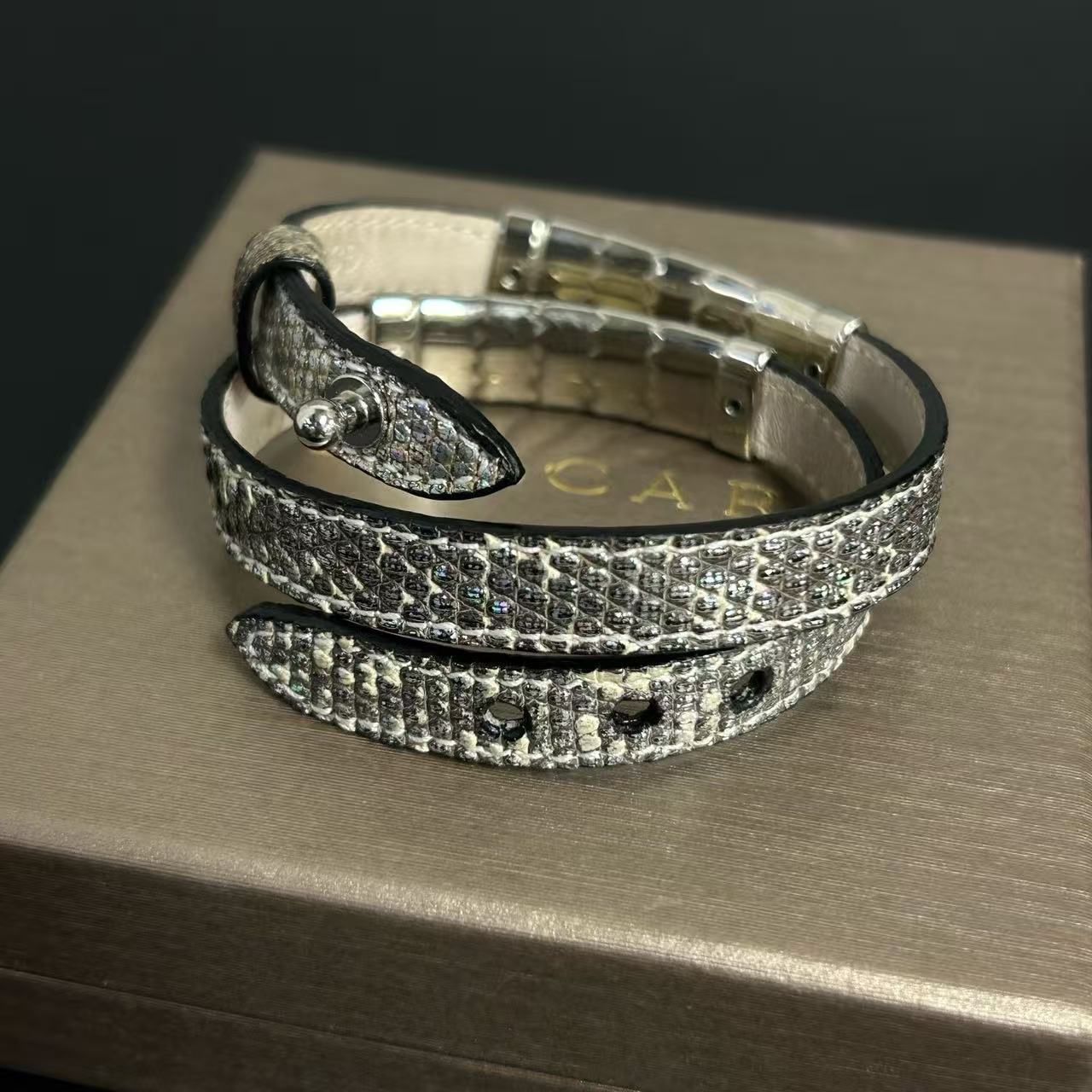 Serpenti Forever Double Wrap Bracelet Leather Twins LDJ4173