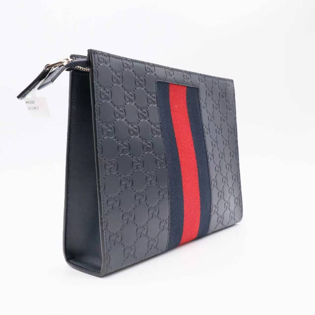 Gucci GG Calfskin New Web Cosmetic Case Twins LDJ5235