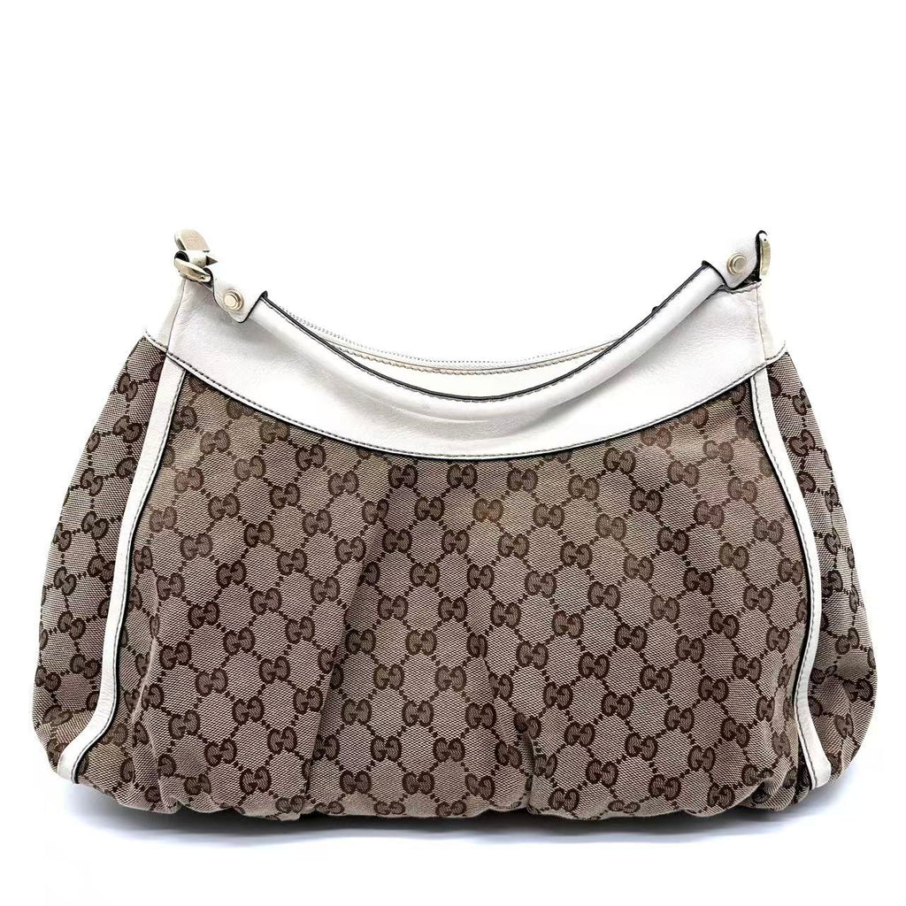 White Original GG Canvas D-Ring Abbey Shoulder Bag