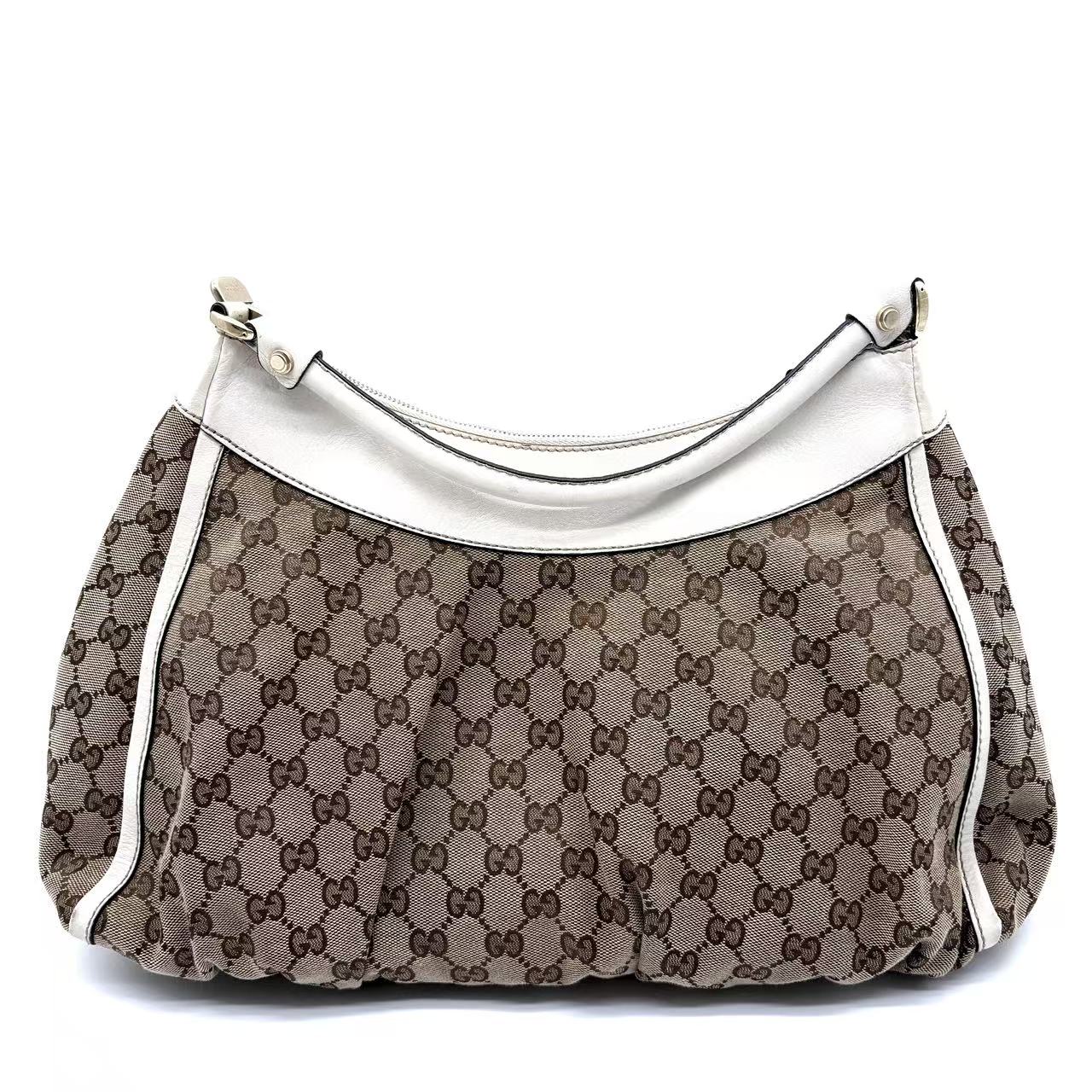 White Original GG Canvas D-Ring Abbey Shoulder Bag