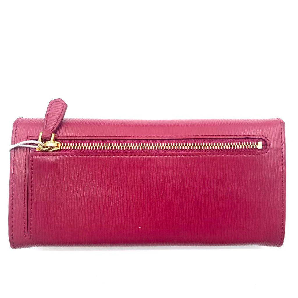 Fold Wallet Saffiano Leather Pink