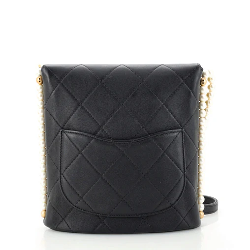 About Pearls Flap Hobo Quilted Calfskin Small Twins