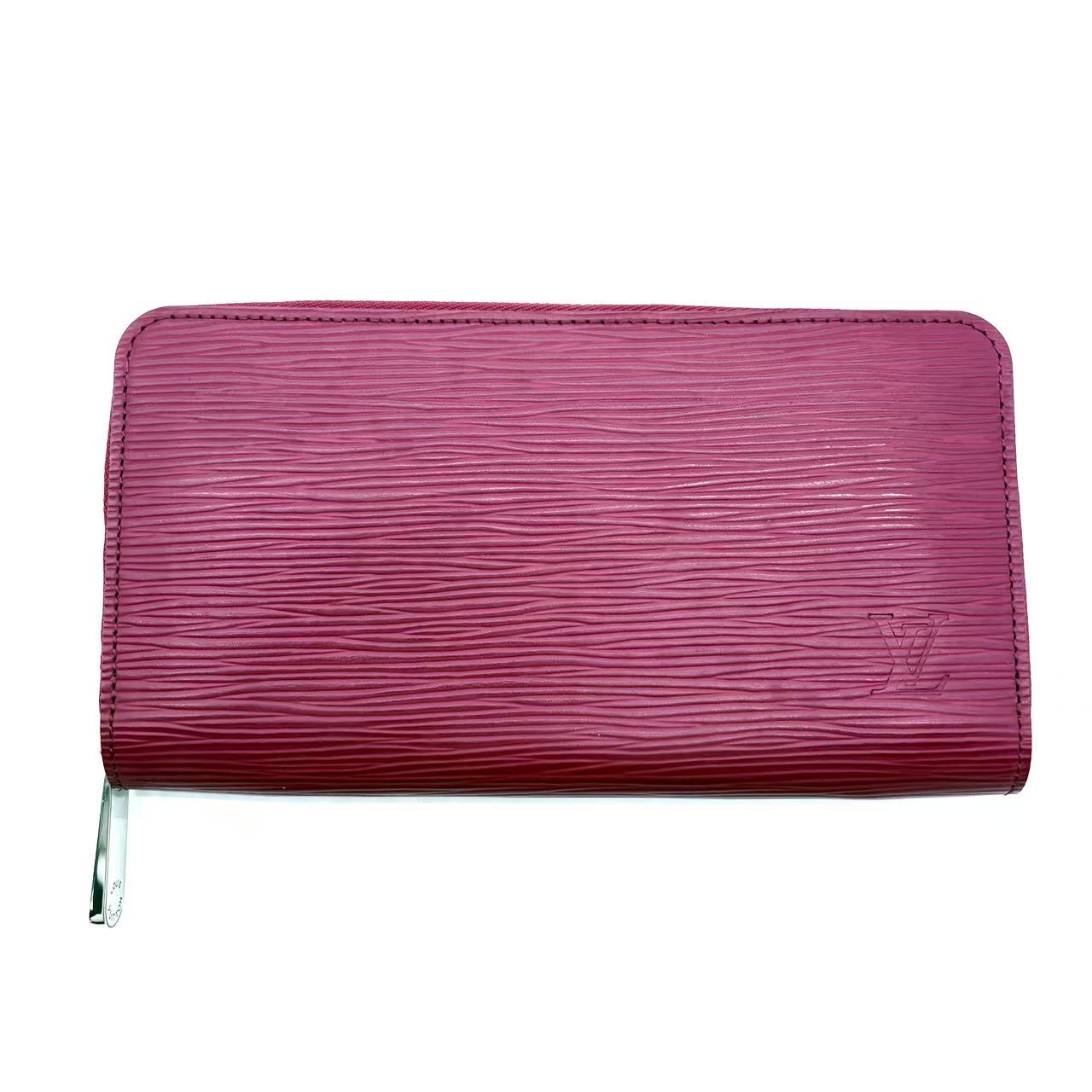 Epi Leather pink Long Zippy wallet Women