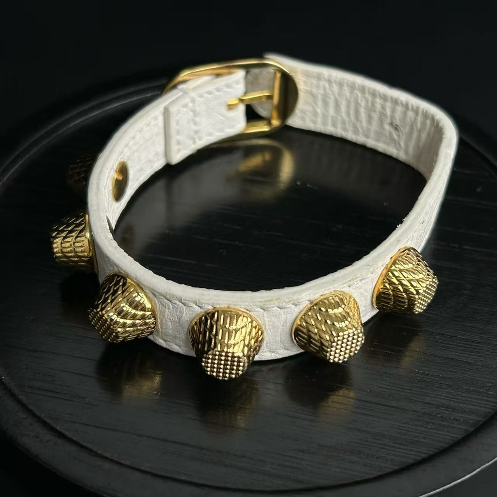 Balenciaga Gold All Over Stud Bracelet Cigare Twins LDJ3748