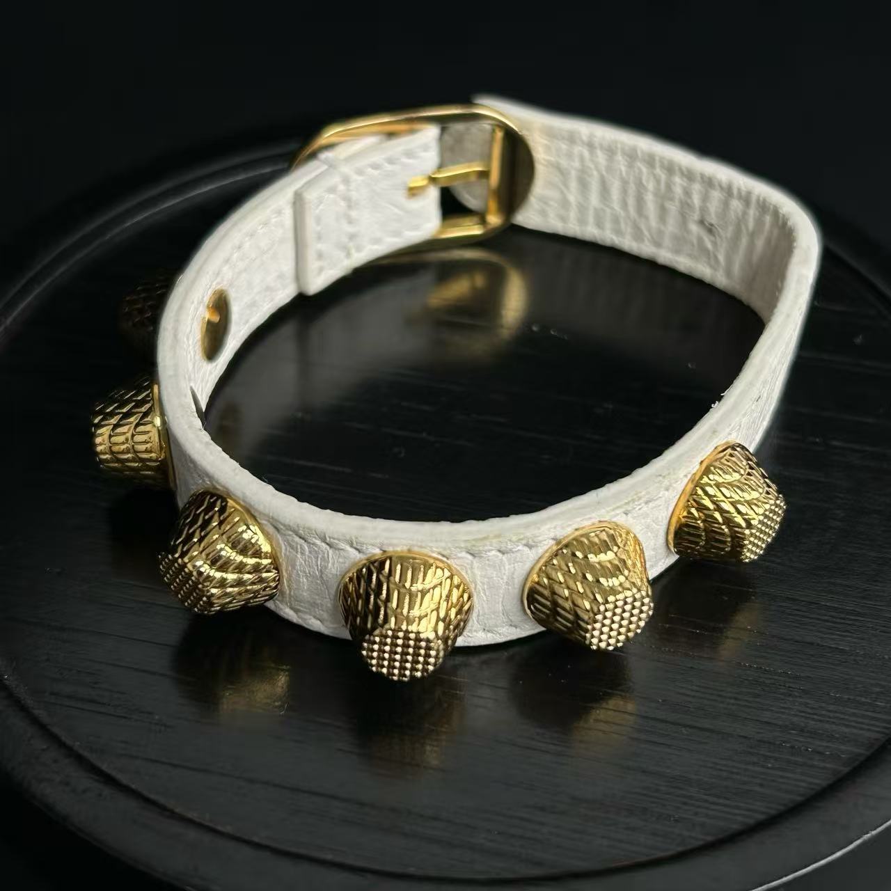 Balenciaga Gold All Over Stud Bracelet Cigare Twins LDJ3748