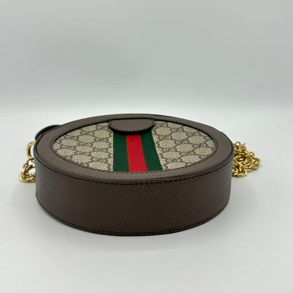 GG Supreme Monogram Web Mini Ophidia Round
