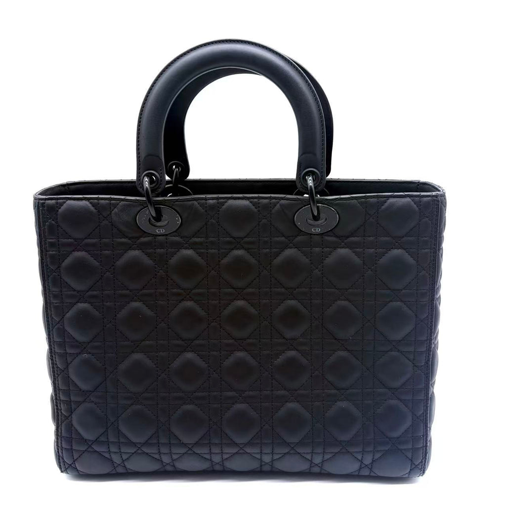 Ultra Matte Lady Dior Bag Cannage Quilt Calfskin Large
