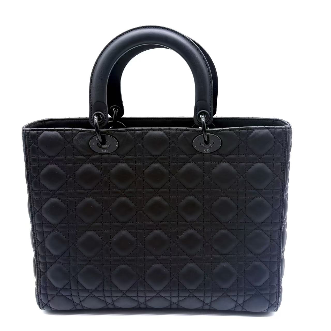 Ultra Matte Lady Dior Bag Cannage Quilt Calfskin Large