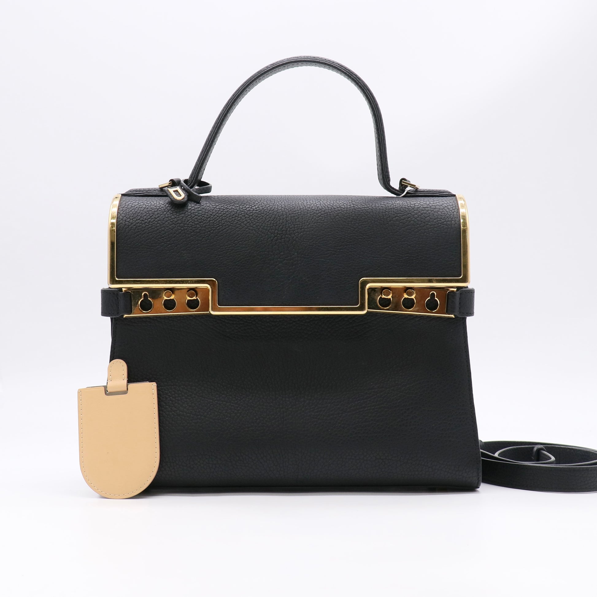 Delvaux Grained Calfskin GM Tempete Special Edition Satchel Black twins LDJ5729