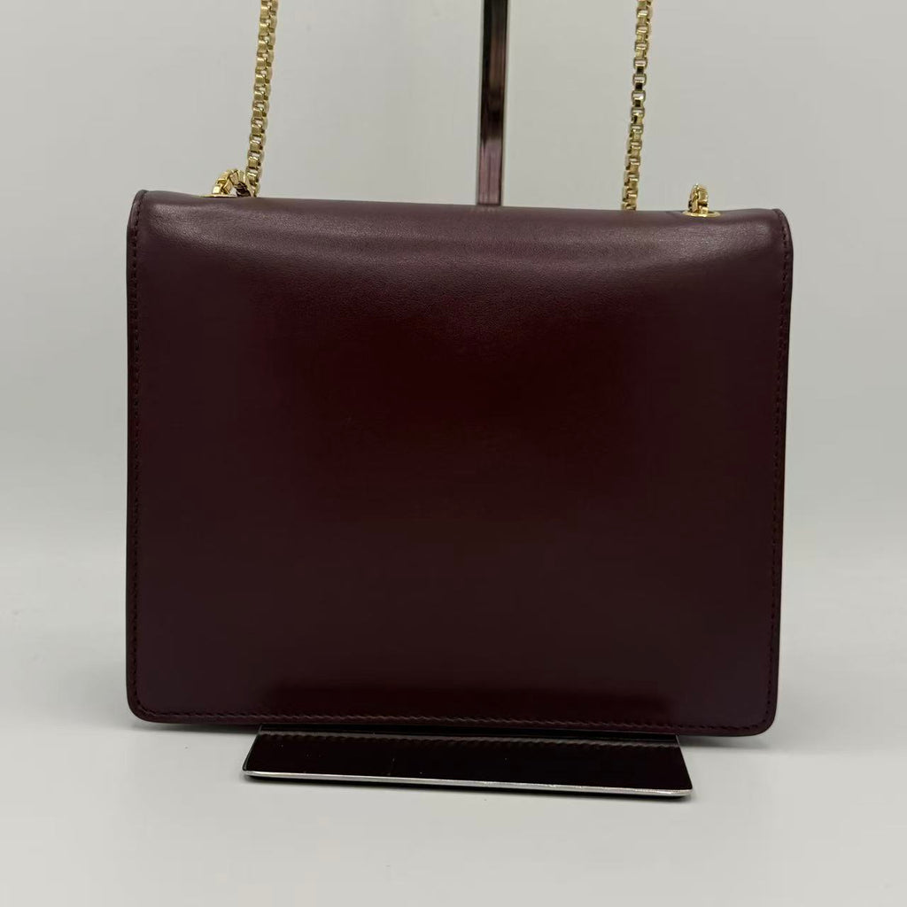 Calfskin Thalia Flap Shoulder Bag Wine