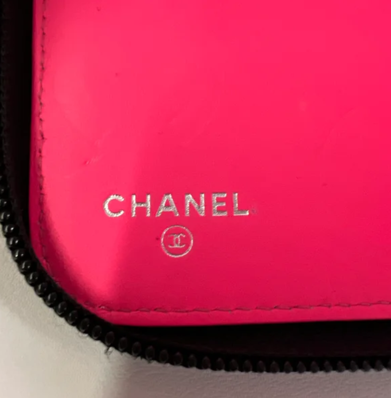Chanel Calfskin Quilted Cambon Large Gusset Zip Around Wallet Black W23143