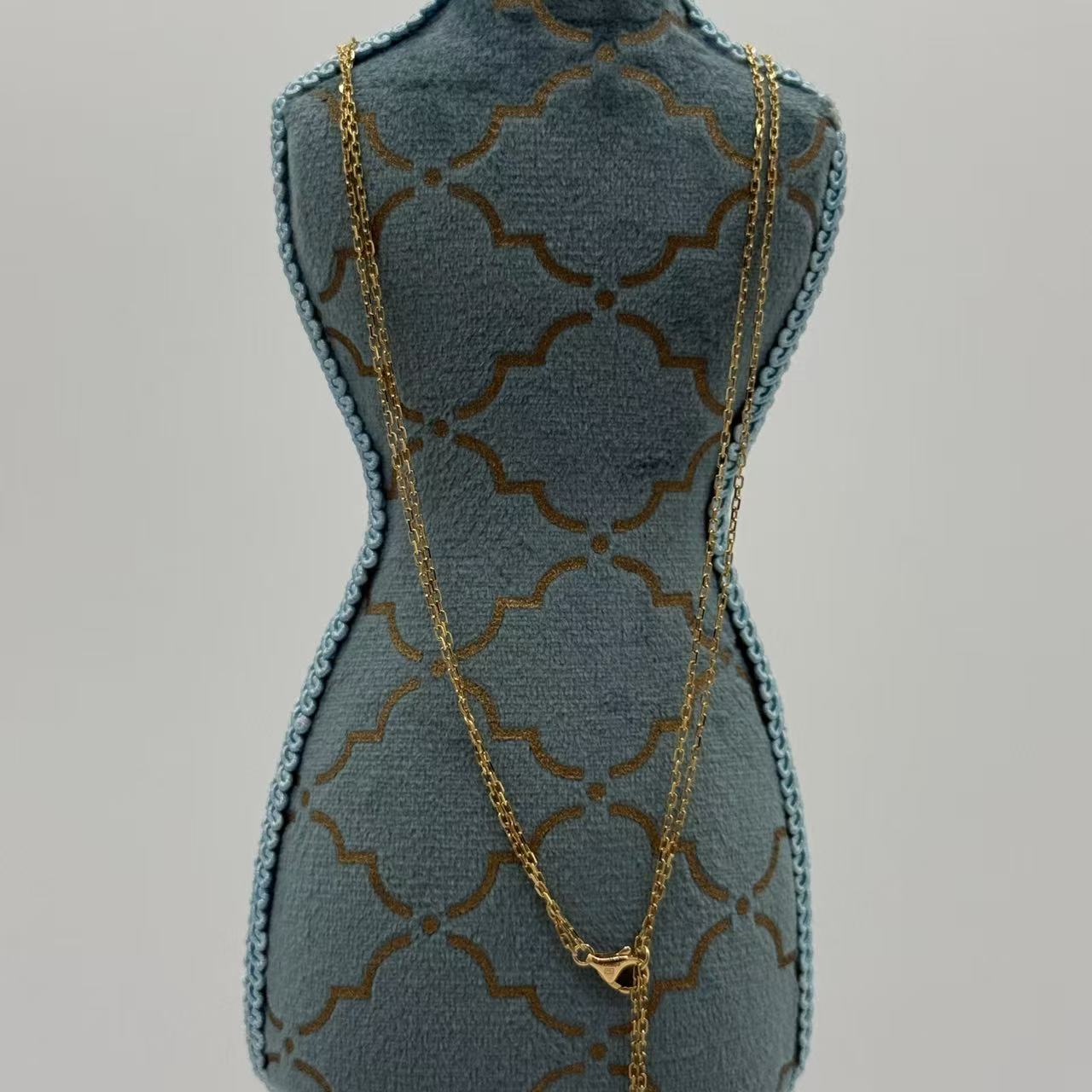 2 Diamonds Love Pendant Necklace 18K Yellow Gold and Diamonds