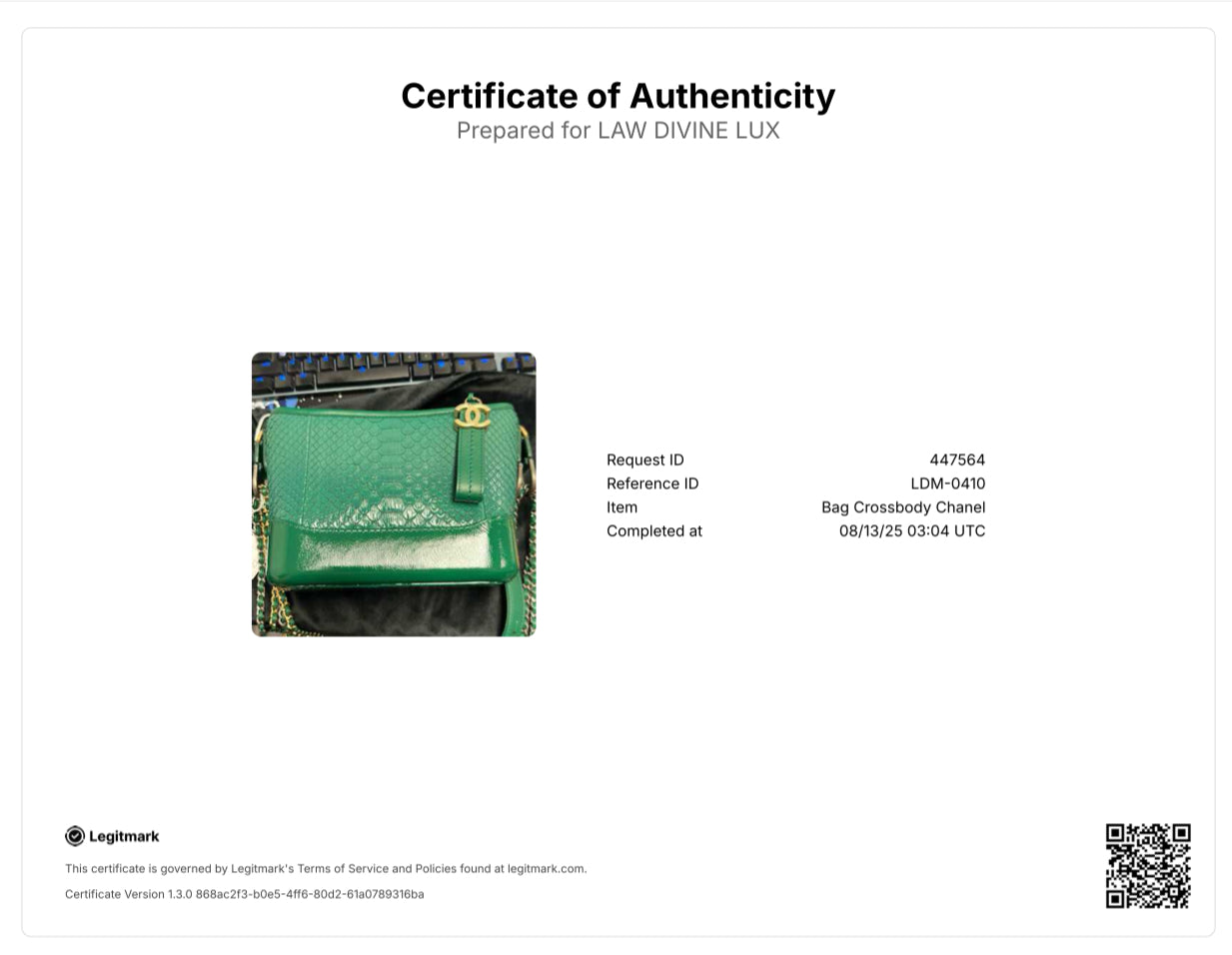 Chanel Gabrielle Hobo Bag emerald python green